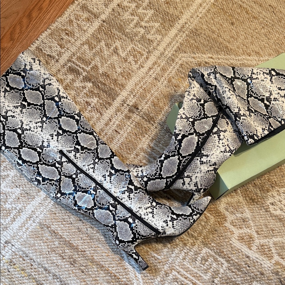 Fashion to Figure Snake Print Heeled Boots